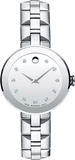 Movado Sapphire Diamonds Silver Dial Silver Steel Strap Watch For Women - 606814