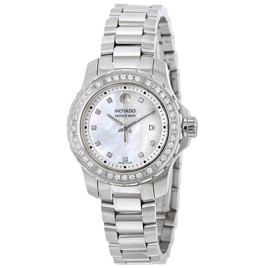 Movado Series 800 29mm Mother of Pearl Dial Diamond Watch For Women - 2600120