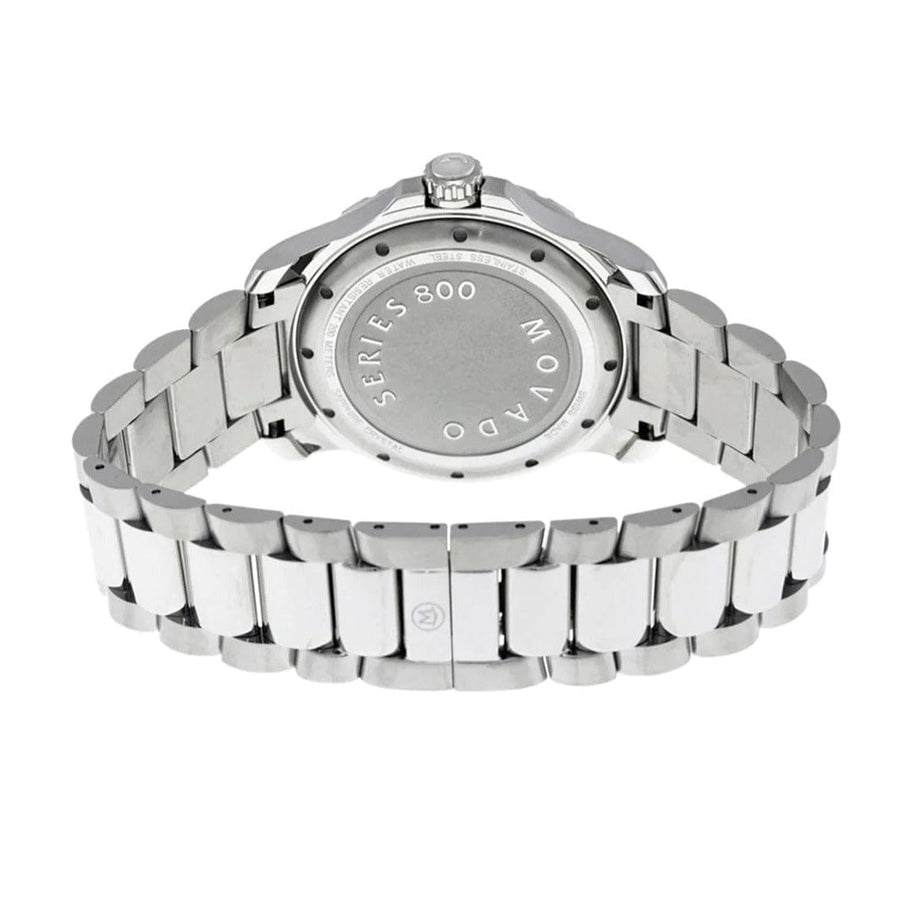 Movado Series 800 Black Dial Silver Steel Strap Watch For Men - 2600135