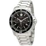 Movado Series 800 Chronograph Black Dial Silver Steel Strap Watch For Men - 2600142