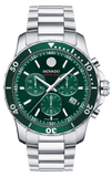 Movado Series 800 Chronograph Green Dial Silver Steel Strap Watch for Men - 2600179
