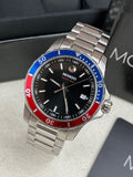 Movado Series 800 Pepsi Black Dial Silver Steel Strap Watch for Men - 2600152