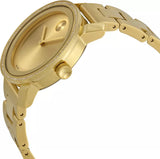 Movado Bold Diamonds Gold Dial Gold Steel Strap Watch for Women - 3600150