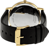 Movado TC Silver Dial Black Leather Strap Watch For Men - 606695