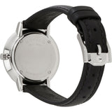 Movado Ultra Slim Black Dial Black Leather Strap Watch For Women - 0607094