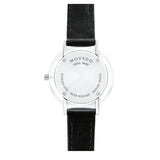 Movado Ultra Slim Black Dial Black Leather Strap Watch For Women - 0607094