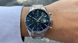 Tag Heuer Carrera Automatic Chronograph Blue Dial Silver Steel Strap Watch for Men - CBK2115.BA0715