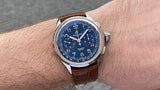 Breitling Premier B15 Duograph 42 Blue Dial Brown Leather Strap Watch for Men - AB1510171C1P1