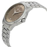 Gucci G Timeless Brown Dial Silver Steel Strap Watch For Men - YA126445