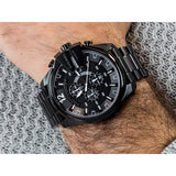 Diesel Mega Chief Chronograph Black Steel Strap Watch For Men - DZ4283