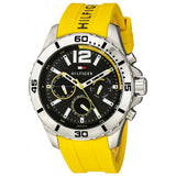 Tommy Hilfiger Sports Multifunction Black Dial Yellow Rubber Strap Watch for Men - 1791144