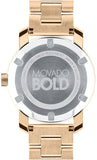 Movado Bold Rose Gold Dial Rose Gold Steel Strap Watch For Women - 3600335