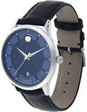 Movado 1881 Automatic Blue Dial Black Leather Strap Watch For Men - 606874