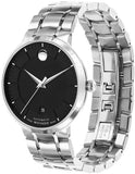 Movado 1881 Automatic Black Dial Silver Steel Strap Watch for Men - 606914