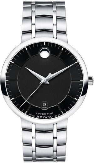 Movado 1881 Automatic Black Dial Silver Steel Strap Watch for Men - 606914