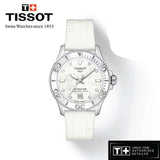 Tissot Seastar 1000 Quartz Mother of Pearl Dial White Rubber Strap Watch for Women - T120.210.17.116.00