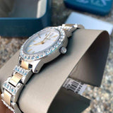 Fossil Jesse Crystals White Dial Two Tone Steel Strap Watch for Women - ES2409