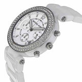 Michael Kors Parker White Dial White Leather Strap Watch for Women - MK5848