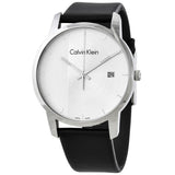 Calvin Klein City Silver Dial Black Steel Strap Watch for Men - K2G2G1CX