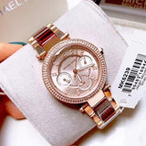 Michael Kors Parker Rose Gold Dial Two Tone Steel Strap Watch for Women - MK6239