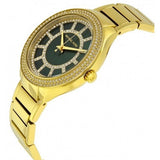 Michael Kors Kerry Green Dial Gold Steel Strap Watch for Women - MK3409