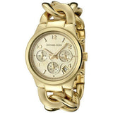 Michael Kors Runway Twist Gold Dial Gold Stainless Steel Strap Watch for Women - MK3131