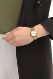 Guess Park Ave South Analog White Dial Gold Steel Strap Watch For Women - W0767L2