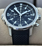 IWC Aquatimer Chronograph Black Dial Black Leather Strap Watch for Men - IW376803