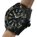 Tag Heuer Aquaracer 300 Calibre 5 Automatic Black Dial Brown Fabric Strap Watch for Men - WAY208C.FC6383