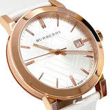 Burberry The City White Dial White Leather Strap Watch for Women - BU9012