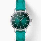 Tissot Everytime Lady Green Dial Green Leather Strap Watch for Women - T143.210.17.091.00