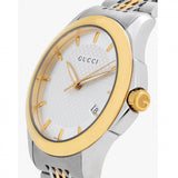 Gucci G Timeless Silver Dial Two Tone Steel Strap Watch For Men - YA126409