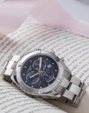 Tissot PR 100 Sport Chic Chronograph Diamonds Blue Dial Silver Steel Strap Watch for Women - T101.917.11.046.00