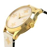 Gucci G Timeless White Dial White Leather Strap Watch For Women - YA1264096