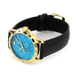 Gucci G Timeless Turquoise Blue Dial Black Leather Strap Watch For Men - YA126462