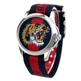 Gucci G Timless Le Marche Des Merveilles Blue & Red Dial Blue & Red Nylon Strap Unisex Watch  - YA126495