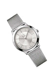 Calvin Klein Minimal White Dial Silver Mesh Bracelet Watch for Men - K3M22126