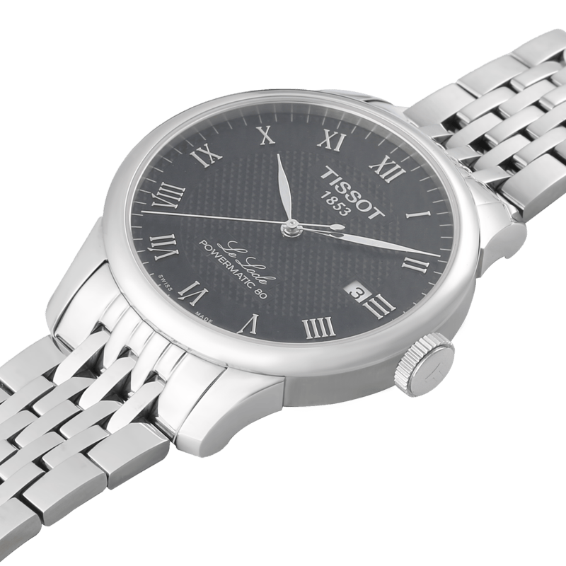 Tissot Le Locle Powermatic 80 Black Dial Silver Steel Strap Watch For Men - T006.407.11.053.00