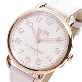 Coach Delancey White Dial White Leather Strap Watch for Women - 14502716