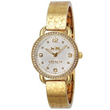 Coach Delancey Diamonds Silver Dial Gold Steel Strap Watch for Women - 14502354