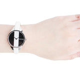 Calvin Klein Rebel White Black Dial White Leather Strap Watch for Women - K8P231L1