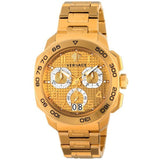 Versace Dylos Chronograph Gold Dial Gold Steel Strap Watch for Men - VQC040015