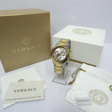 Versace Classic Chronograph Quartz Silver Dial Two Tone Steel Strap Watch For Men - VEV700519