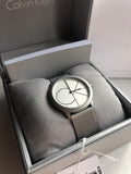 Calvin Klein Minimal White Dial Silver Mesh Bracelet Watch for Women - K3M5215X