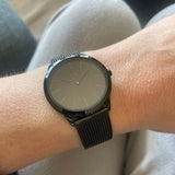 Calvin Klein Minimal Black Dial Black Mesh Bracelet Watch for Men - K3M214B1