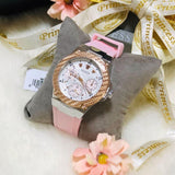 Guess Zena Quartz White Dial Pink Rubber Strap Watch For Women - W1094L4