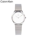 Calvin Klein Minimal White Dial Silver Mesh Bracelet Watch for Women - K3M2212Y