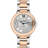 Cartier Ballon Blue De Cartier Diamonds Silver Dial Two Tone Steel Strap Watch for Women - W3BB0013