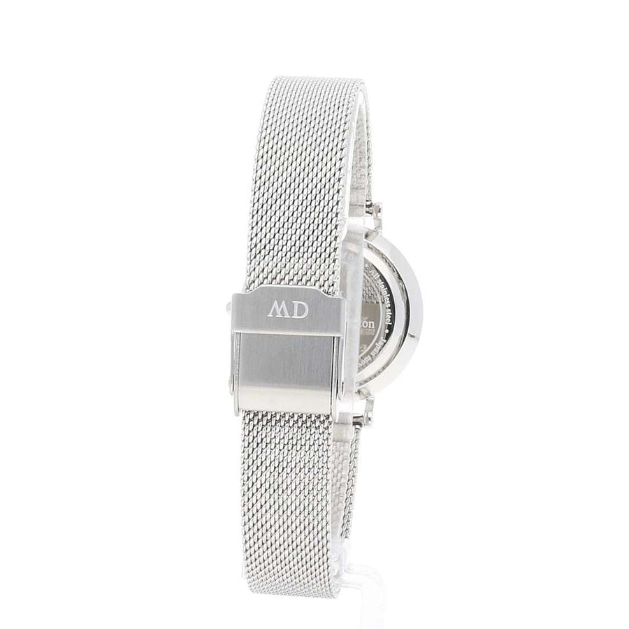 Daniel Wellington Petite Sterling Black Dial Silver Mesh Bracelet Watch For Women - DW00100218