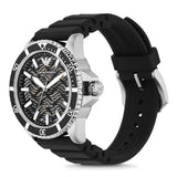 Emporio Armani Meccanico Automatic Black Dial Black Silicone Strap Watch For Men - AR60062